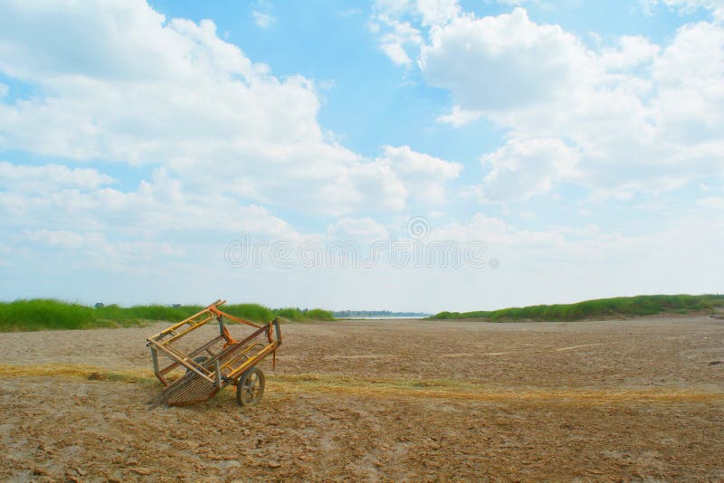 Trailer Wheels on the Beach Stock Photo Image of blue, transportation