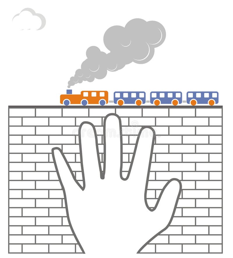 The illustration of the train. Old steam train vectors