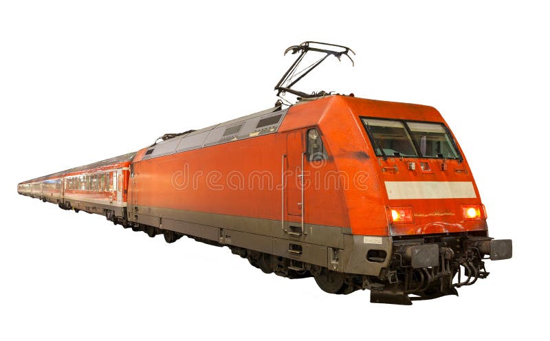 Train allemand d'isolement sur le fond blanc images libres de droits Train allemand d'isolement sur le fond blanc images libres de droits