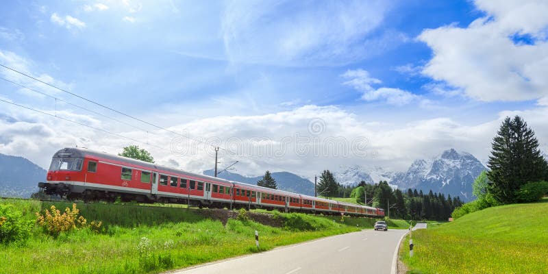Train in Alpine Scenery