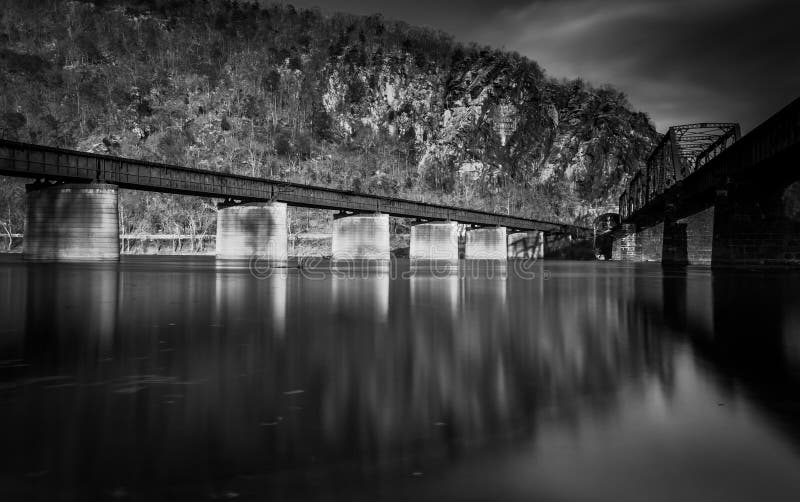 Train Bridges Crossing the Potomac River, in Harper S Ferry, Wes Stock ...
