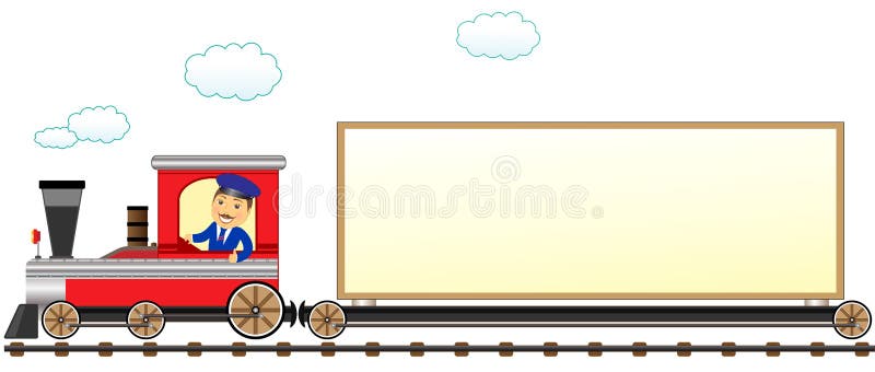 Train with conductor and space for text