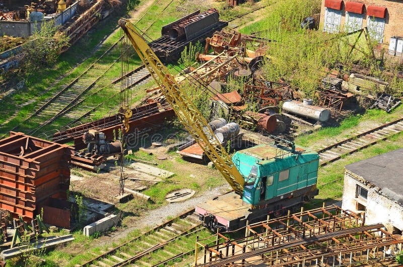 Train crane railcar stock image. Image of 66715701