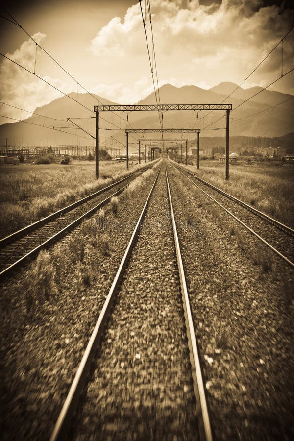 Back in the past, quickly with train.Picture in retro style. Back in the past, quickly with train.Picture in retro style