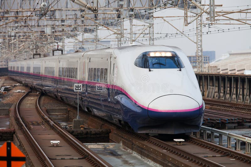 Shinkansen train in Tokyo, Japan. Shinkansen train in Tokyo, Japan