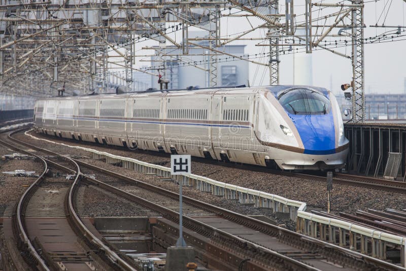 Shinkansen train in Tokyo, Japan. Shinkansen train in Tokyo, Japan