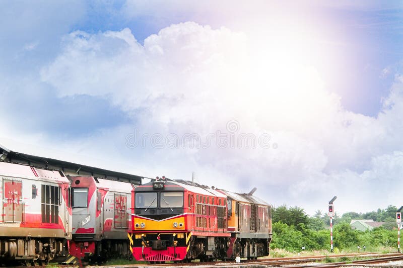 Train entering the station, rail transport system stock images