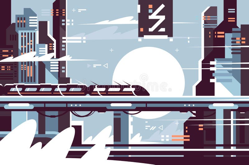 Train fantastique futuriste d'avenir illustration libre de droits Train fantastique futuriste d'avenir illustration libre de droits