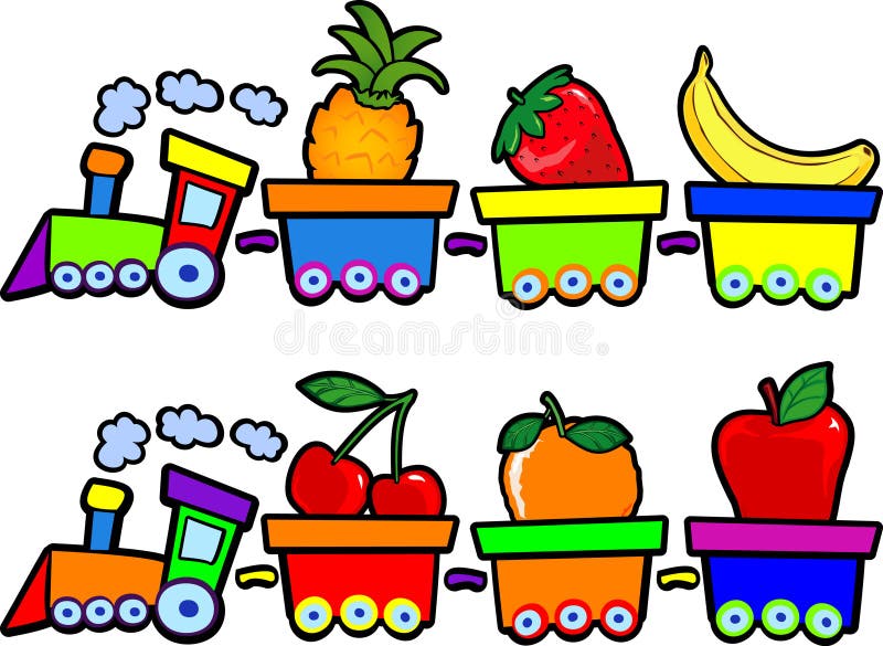 The train of fruits stock illustration. Illustration of cute - 16063547