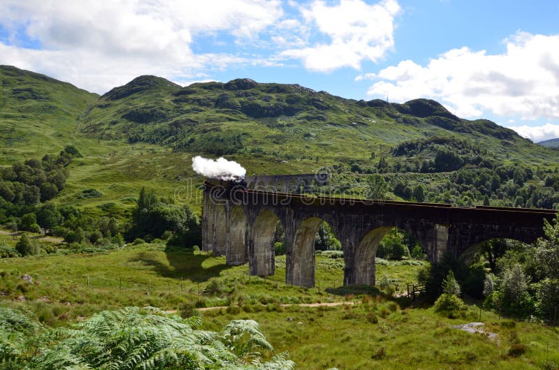 A Train on Glenfinnan Viaduct royalty free stock photography A Train on Glenfinnan Viaduct royalty free stock photography