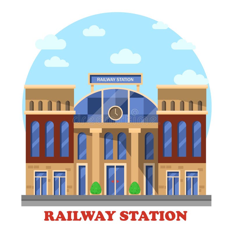 Train and railway, railroad station or depot