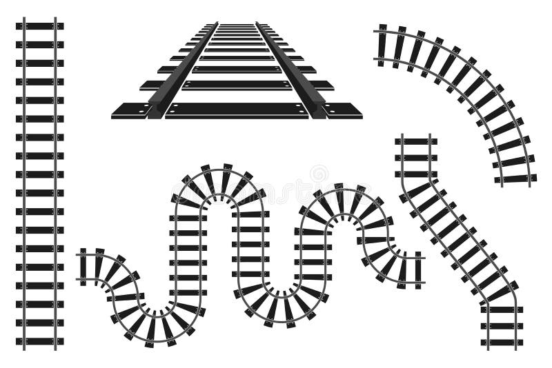 Train railway road rails constructor elements vector illustration stock illustration Train railway road rails constructor elements vector illustration stock illustration