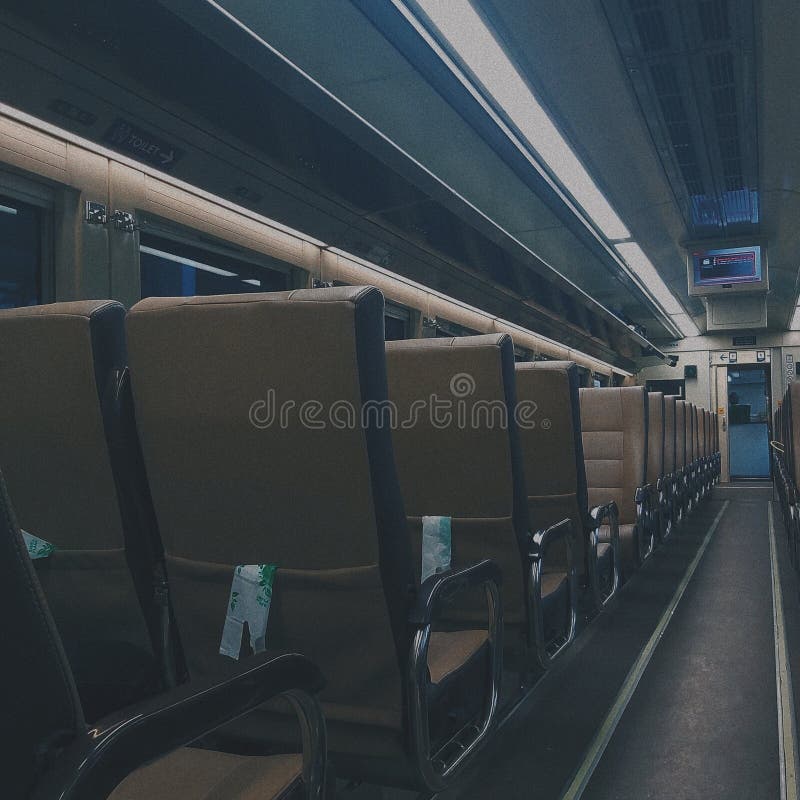 Train Seat at Night Calm and Alone Stock Photo Image of train, alone