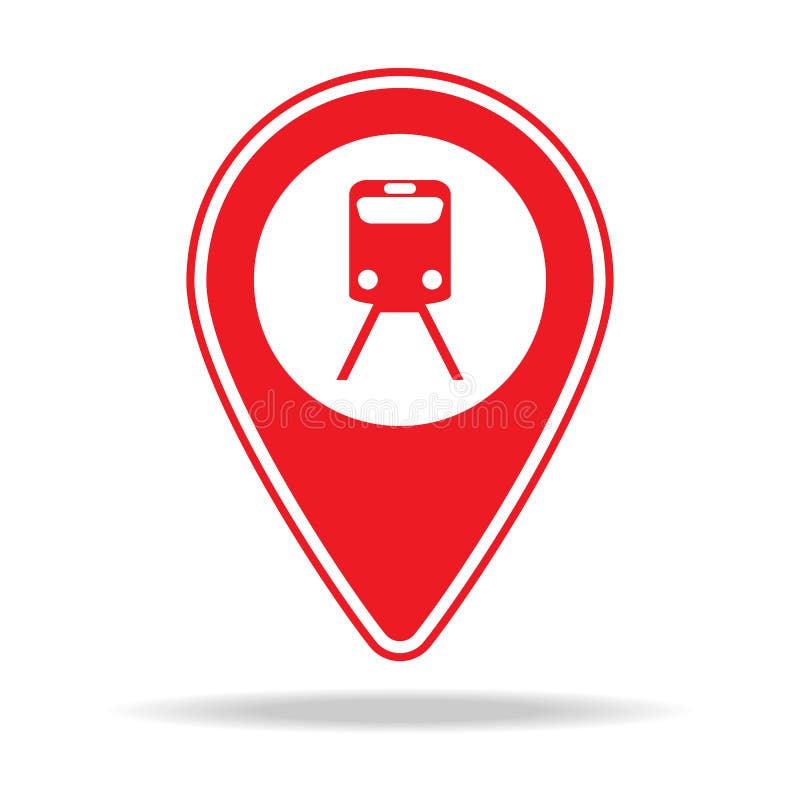 train station map pin icon. Element of warning navigation pin icon for mobile concept and web apps. Detailed train station map pin