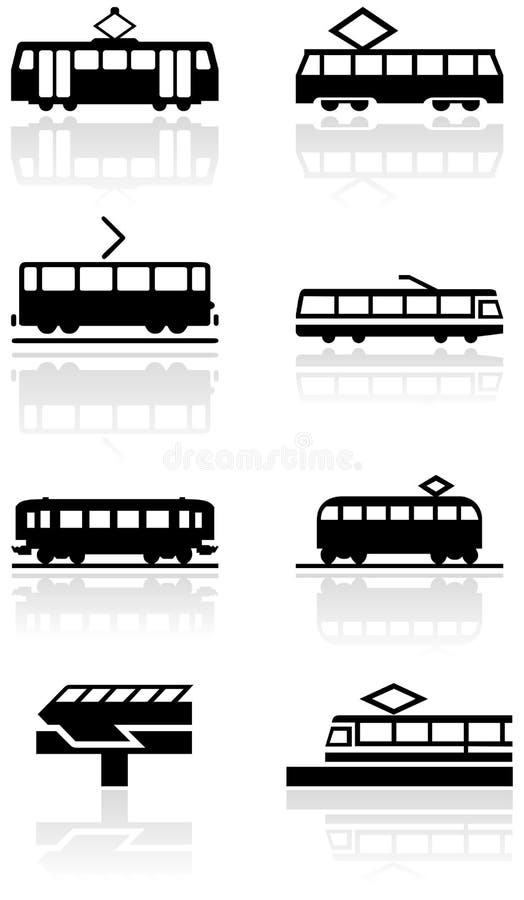 Train Symbol Vector Illustration Set Stock Vector Illustration of