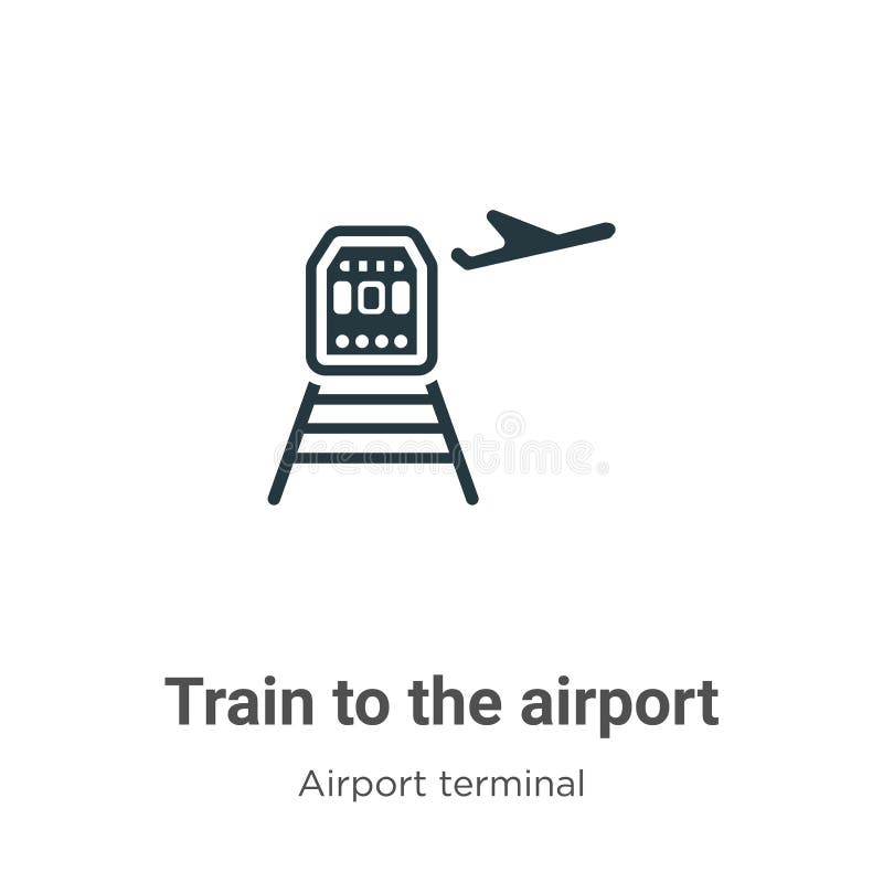 Train To the Airport Vector Icon on White Background. Flat Vector Train ...