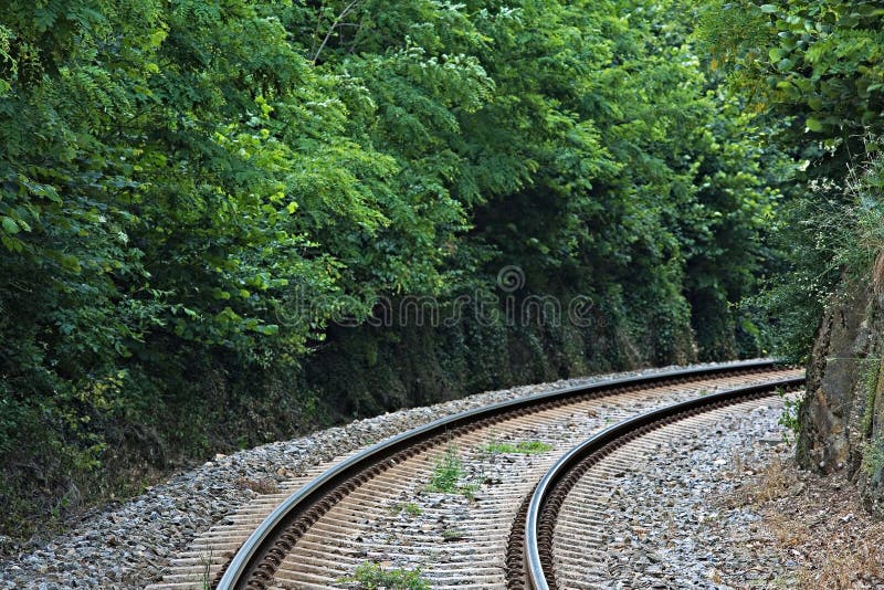 Train track stock photo. Image of rail, curve, railroad - 16703622