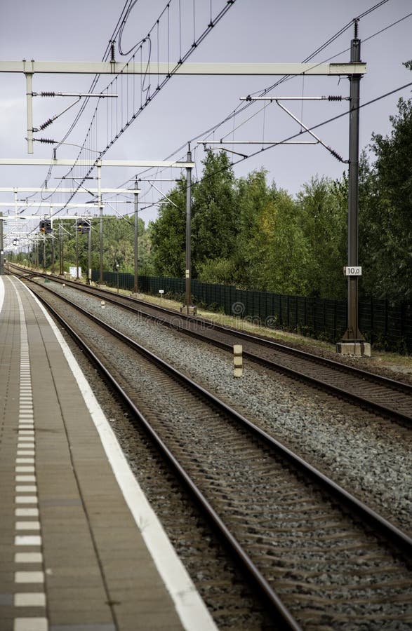 Train tracks in Amsterdam royalty free stock photo Train tracks in Amsterdam royalty free stock photo