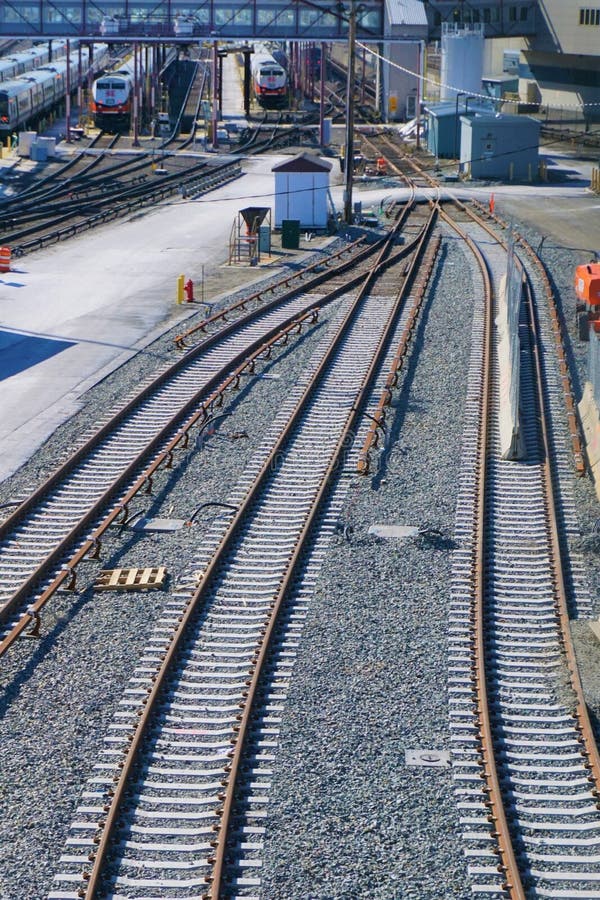 Active Train Tracks Near Me Train Tracks Merge And Divide At Active Train Station Stock Photo Image Of Industrial Gravel 112911594