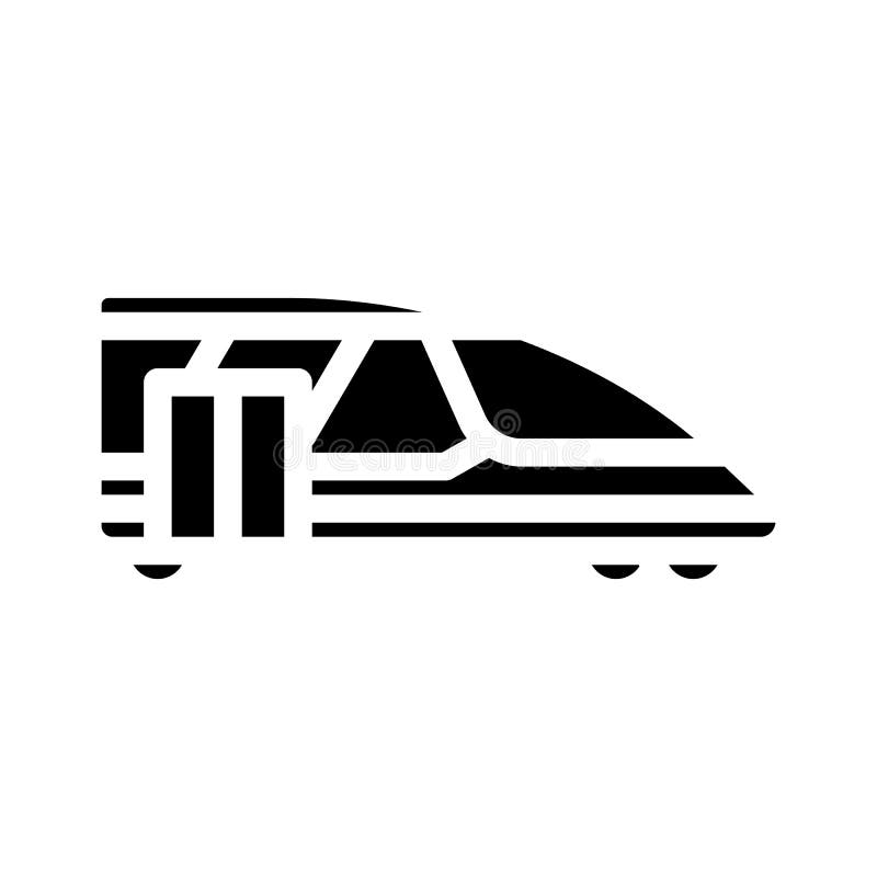 Train transport glyph icon vector illustration stock illustration