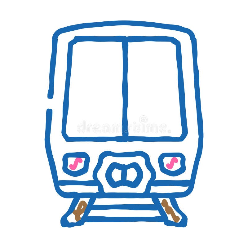 Train transport vehicle icon doodle illustration vector illustration