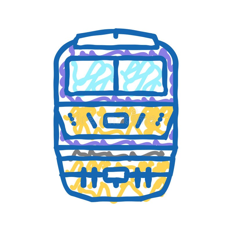 Train transport vehicle icon doodle illustration vector illustration