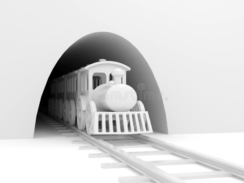 Train in tunnel stock illustration. Illustration of railway 12817492