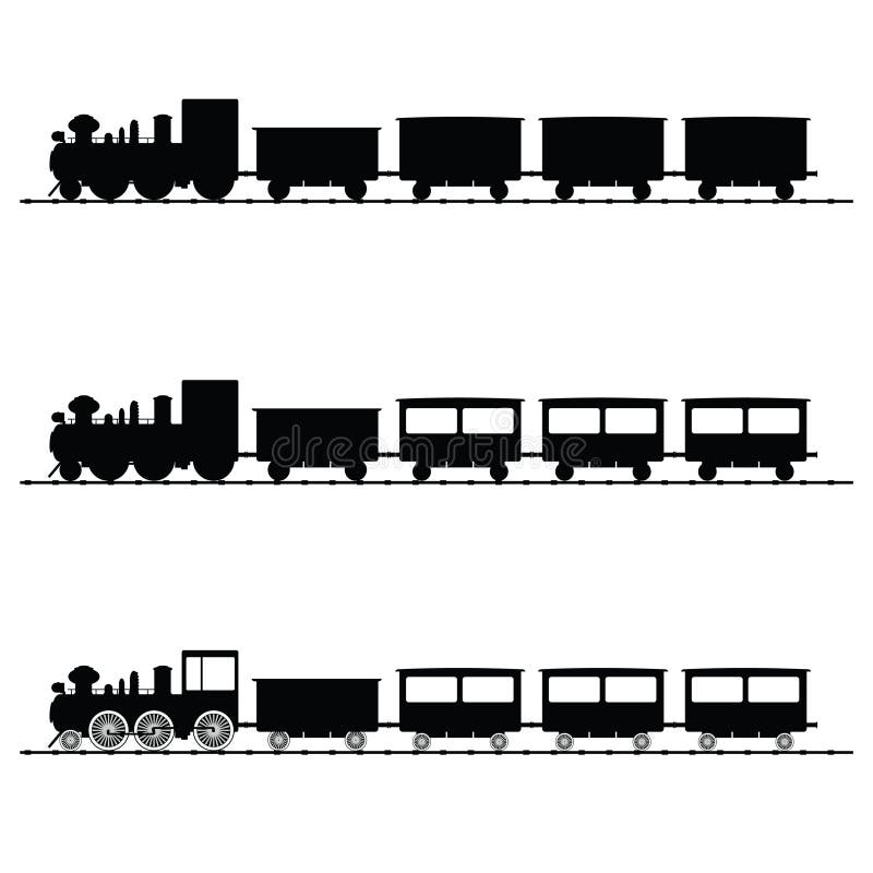 Download Train Vector Illustration Black Silhouette Stock Vector ...