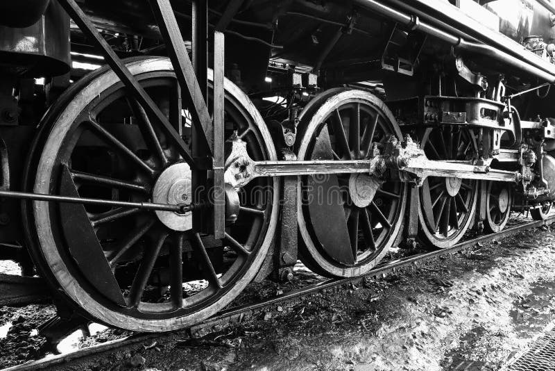 The train wheel of the Steam locomotive