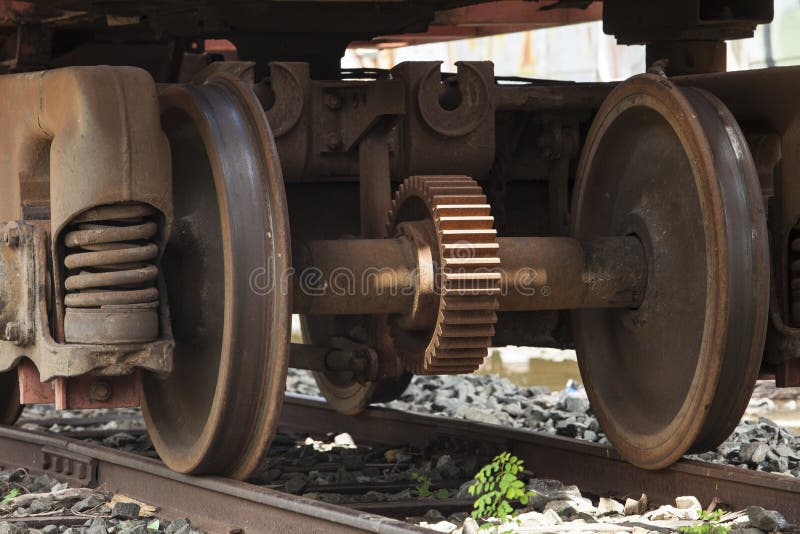 Train Wheels from Metal during . Stock Image Image of track, steel