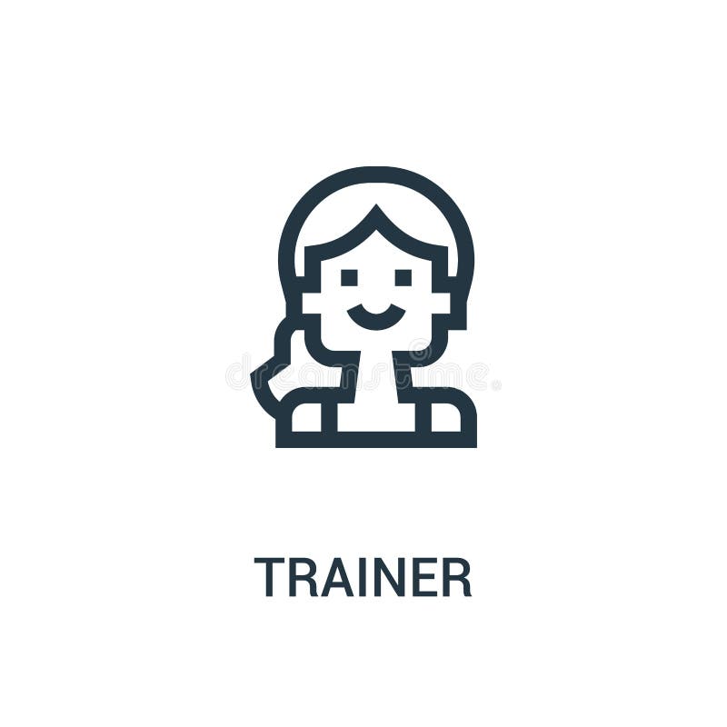 Trainer icon vector from gym collection. Thin line trainer outline icon vector illustration stock illustration