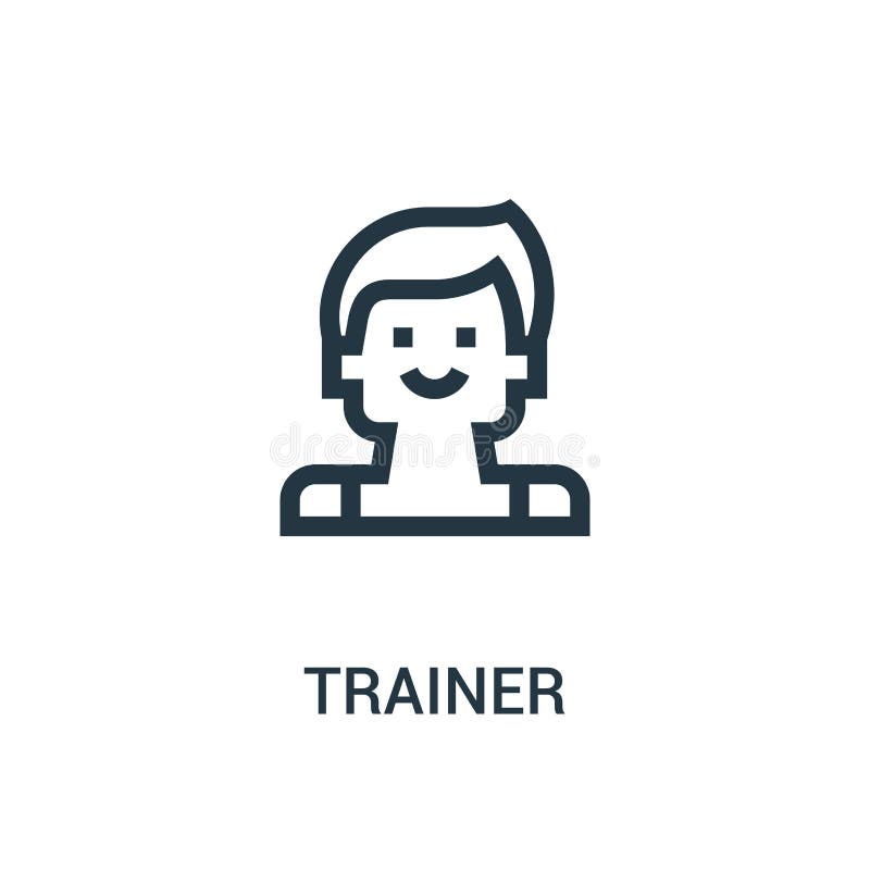 Trainer icon vector from gym collection. Thin line trainer outline icon vector illustration royalty free illustration