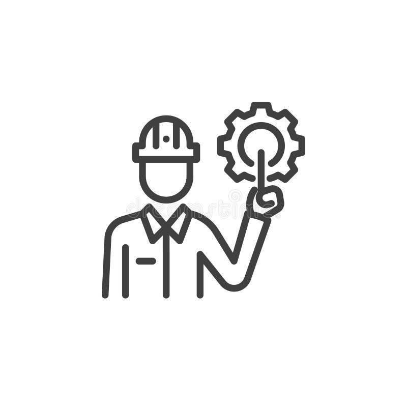 IT Trainer line icon stock illustration
