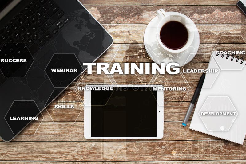 Training and development Professional growth. Internet and education concept. stock photos