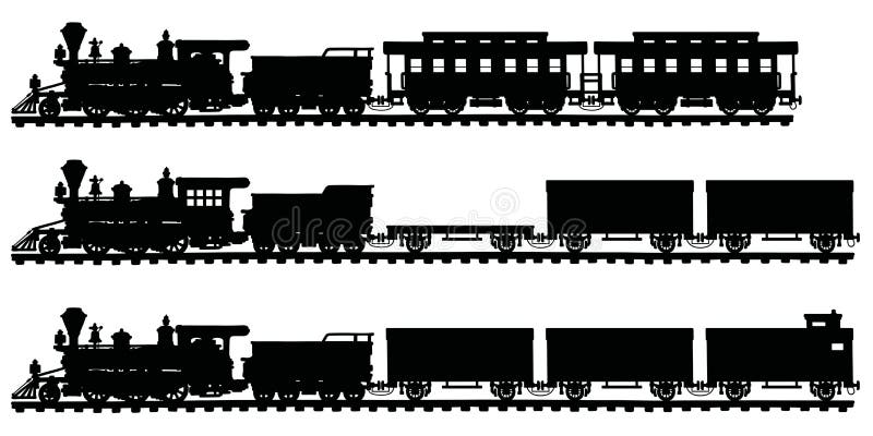 Trains américains classiques de vapeur illustration libre de droits Trains américains classiques de vapeur illustration libre de droits