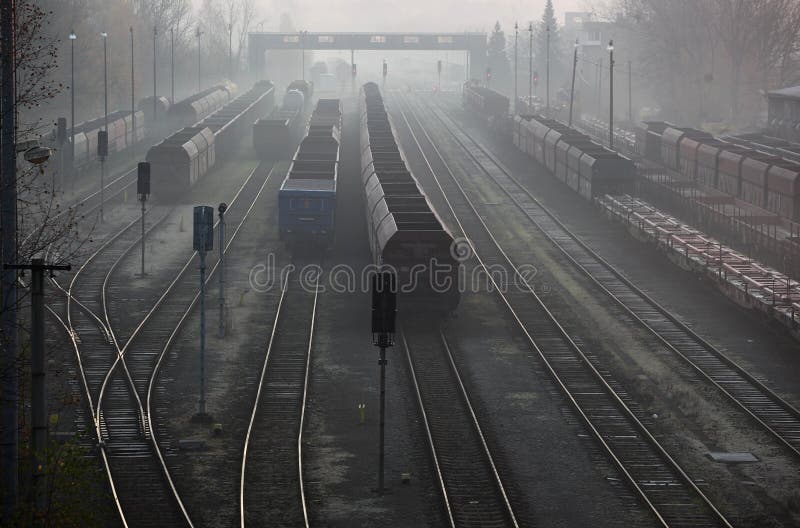 Trains standing at the station