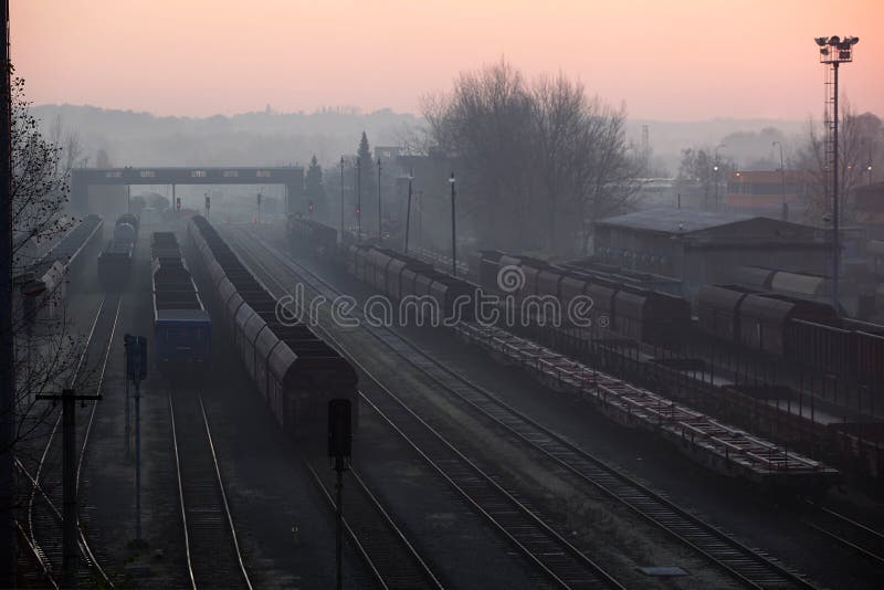 Trains standing at the station