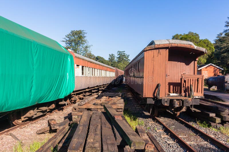 Trains Vintage Passenger Coaches Station royalty free stock images Trains Vintage Passenger Coaches Station royalty free stock images
