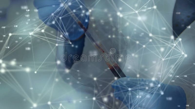 Traitement de l'animation des données scientifiques sur l'équipement de laboratoire de manipulation des mains en laboratoire clips vidéos