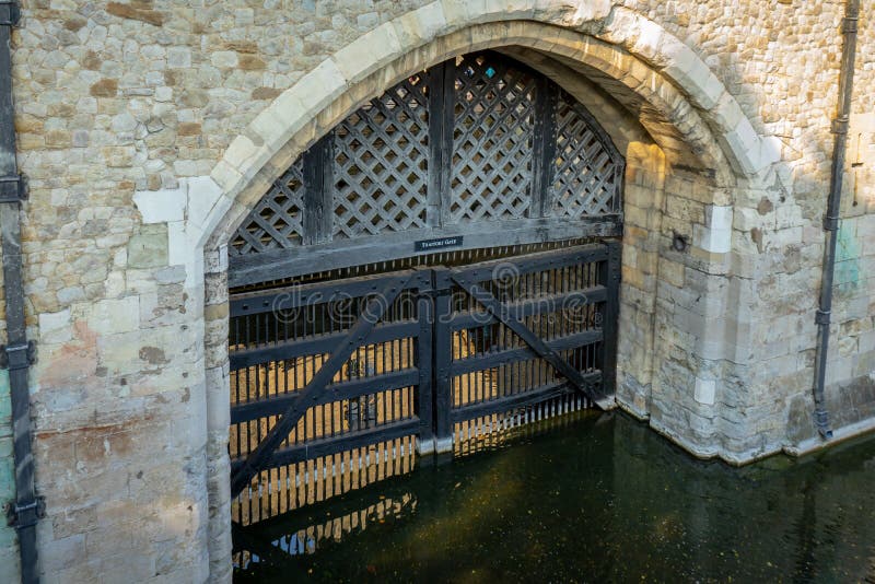 Traitors gate in London, UK stock images
