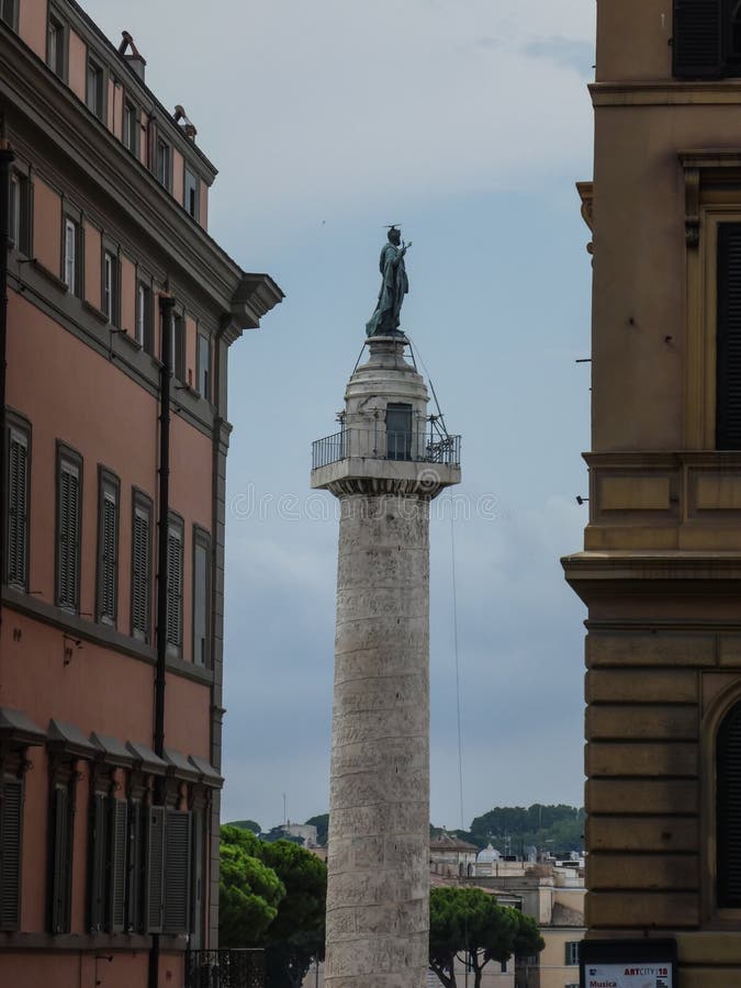 Trajan`s Column in Rome, Italy royalty free stock images