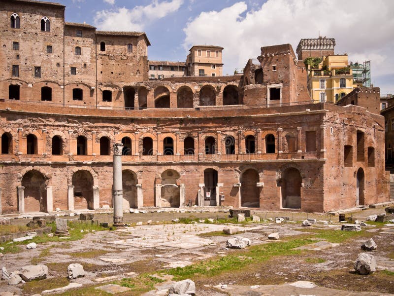 Trajans Market Rome Italy stock image