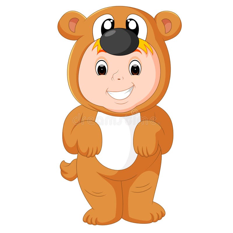 Traje del perrito del pequeño bebé que lleva divertido libre illustration Traje del perrito del pequeño bebé que lleva divertido libre illustration