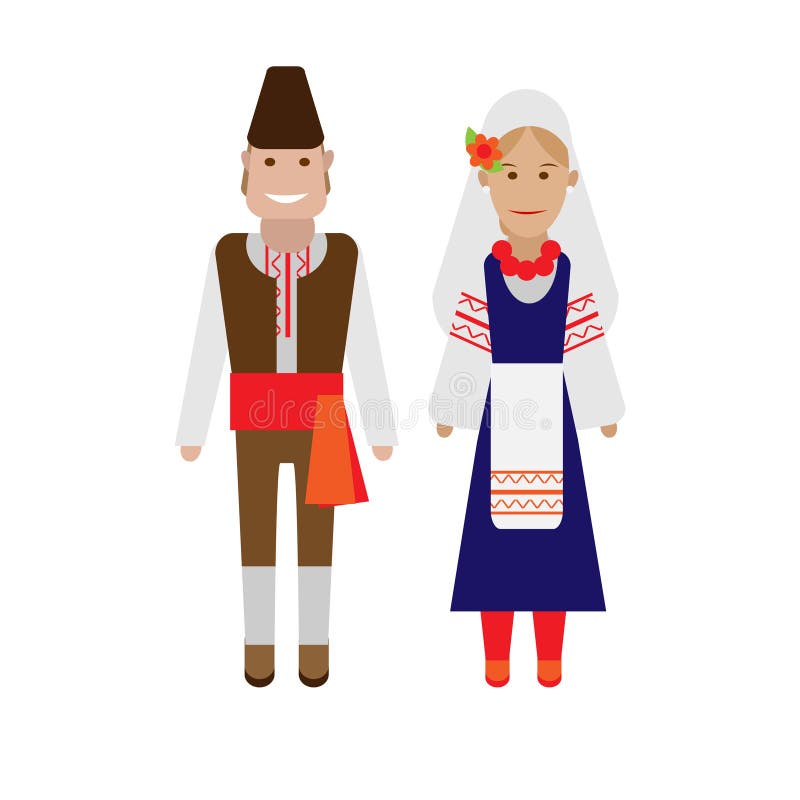 Traje nacional búlgaro ilustración del