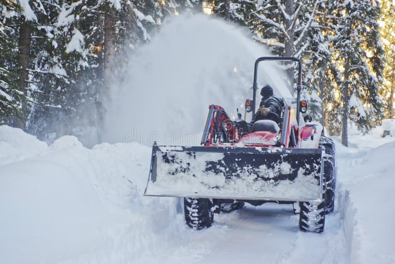 Deep Snow Blowing editorial stock image. Image of road 111055974