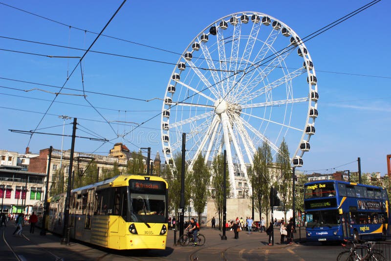 Tram Bus Big Wheel, Piccadilly Gardens, Manchester