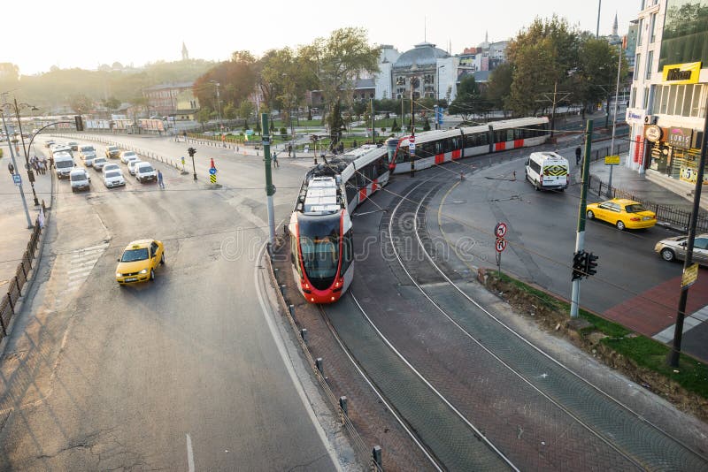 Tram in downtown in Istanbul,Turkey