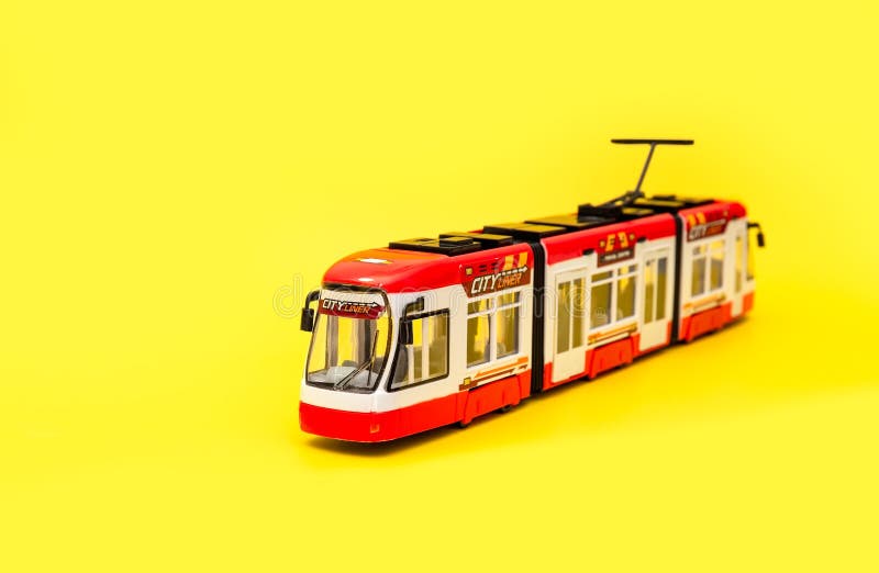 Tramway de jouet photo stock. Image du texte, urbain - 29158200