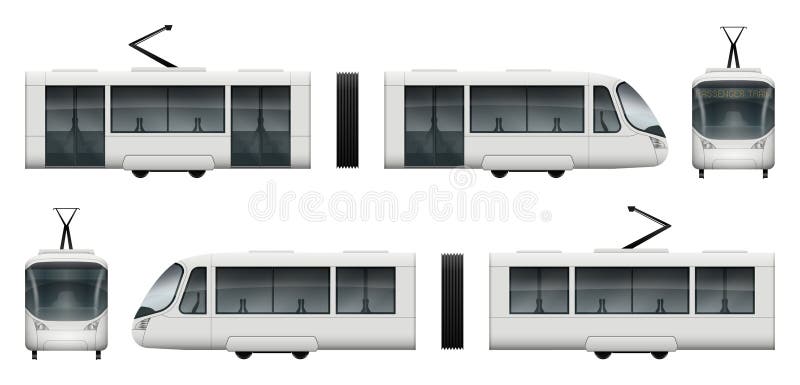 Download Tram Train Vector Mock Up Stock Vector Illustration Of Railroad 103229048