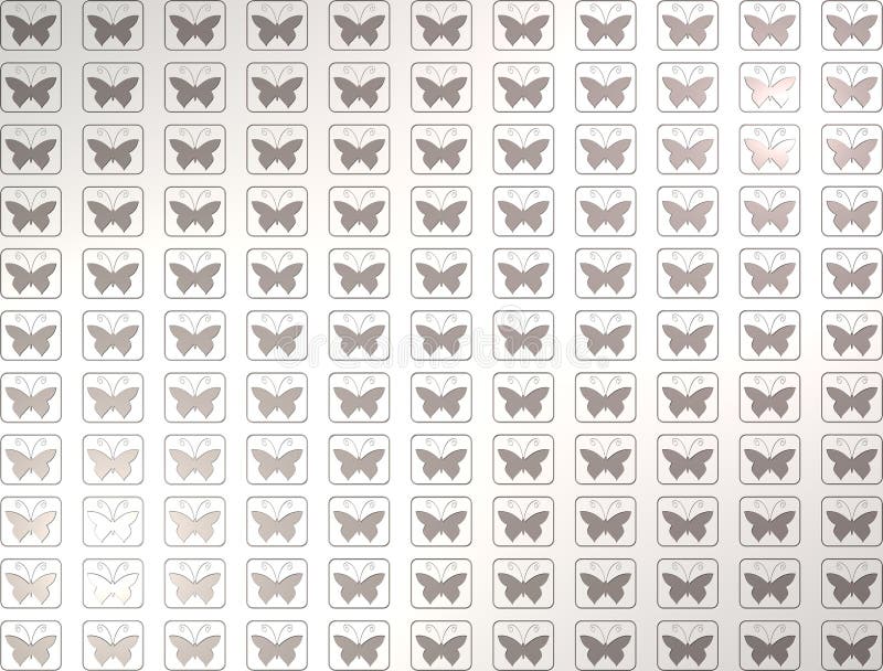 Trama con farfalla in una fauna di fantasia di metallo di colore artistico rettangolare. illustrazione di stock